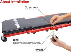 Mechanic Creeper 36-Inch 3-In-1 Mode Z Seat 340Lbs Capacity, Foldable Garage Adj