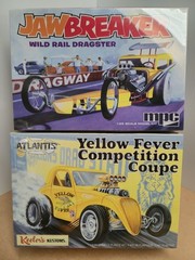 YELLOW FEVER Altered Coupe ATLANTIS- JAWBREAKER Dragster MPC 1/25 FACTORY SEALED