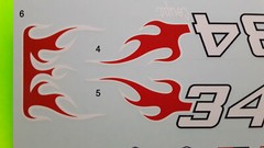 Waterslide decal sheet race car flames #54 1/25 1934 34 Ford SLAMMER MODIFIED