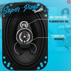 Pyle 3-Way Universal Car Stereo Speakers – 400W 6? x 8? Triaxial Loud Pro Audio