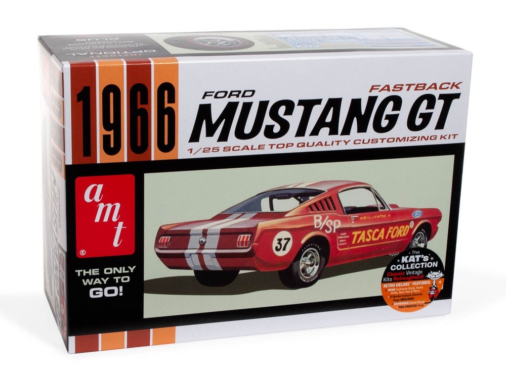 AMT 1305 1:25 Scale 1966 Ford Mustang Fastback 2+2 Collectible Plastic Model Kit