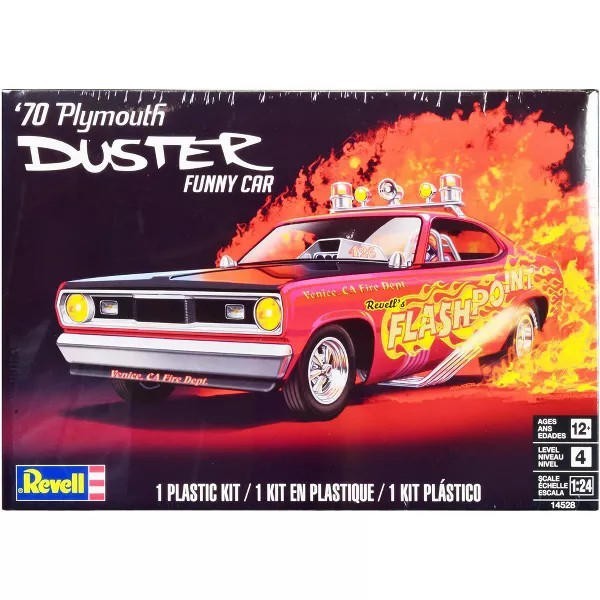 1/24 Revell 1970 Plymouth Duster Funny Car Flashpoint HEMI Drag Model Kit 14528