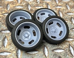 Resin 21/20 Inch “5 Five Slot” Model car Wheels and Tires 1/24 1/25 scale