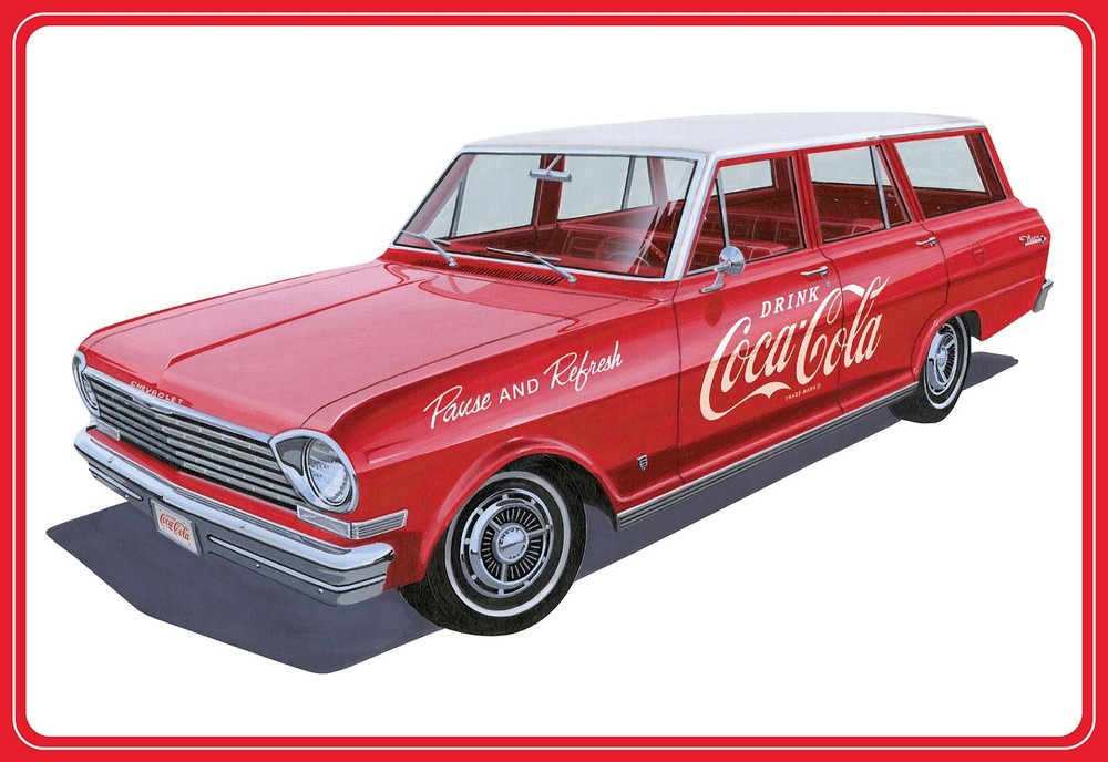 AMT1353 Plastic Model Kit 1963 Chevy Nova Station Wagon with Coke Crates 1:25