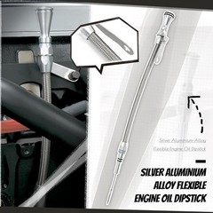 PQY Stainless Flexible Engine Oil Dipstick Compatible with Chevy Big silver