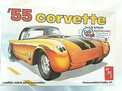 1955 CORVETTE BUILD STOCK OR DRAG MODEL KIT 1/25 SCALE AMT-683/12 NEW AND SEAL