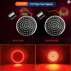 1157 LED Turn Signals 2″ Front Rear Bulbs 81 LED Lights Smoke Lens Covers Kit