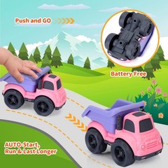 Toddler Toys for 2 Year Old Girl, Dump Truck and Mixer 2 inches, Red