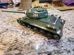 1/35th Scale Tamiya T-34-85 Soviet Armor Tank Model Built