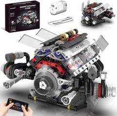 V8 Engine Kits that Works Building Sets,Car Engine Model Kit with Motor and L…