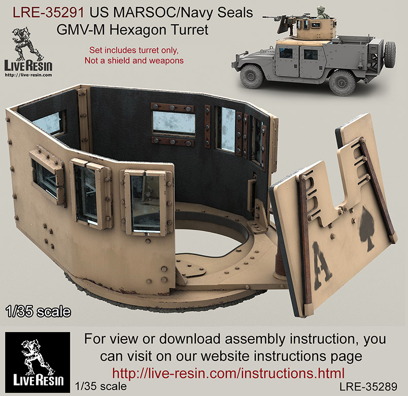 Live Resin 1/35 LRE-35291 US MARSOC/Navy Seals GMV-M Six Grain Turret (1)