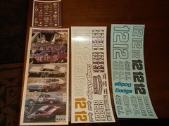 Lee Roy Yarbrough #12 1967 PRESTONE Dodge Charger 1/24th scale decal LoboGraphix