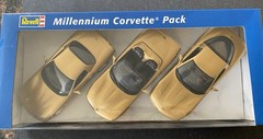 Revell 2000 Millennium Corvette 3 pack Gold With Black interior In 3 Bodies NIB