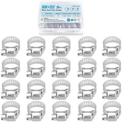 “40PCS Stainless Steel Hose Clamp Assortment 1/4”–1-1/8” Worm Gear Clamps Set”