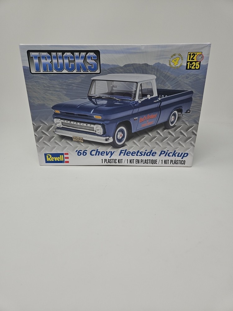 Revell 1/25 1966 Chevy Fleetside Pickup Plastic Model Kit 85-7225 New Open Box