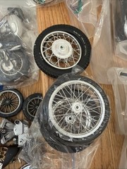 Vintage Model Motorcycle Parts Lot Misc Tires Engines And More