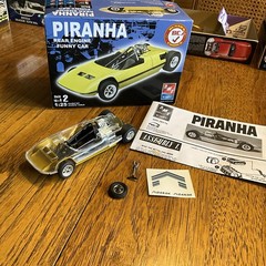 BUILT AMT Piranha rear engine funny car model CLEAR BODY