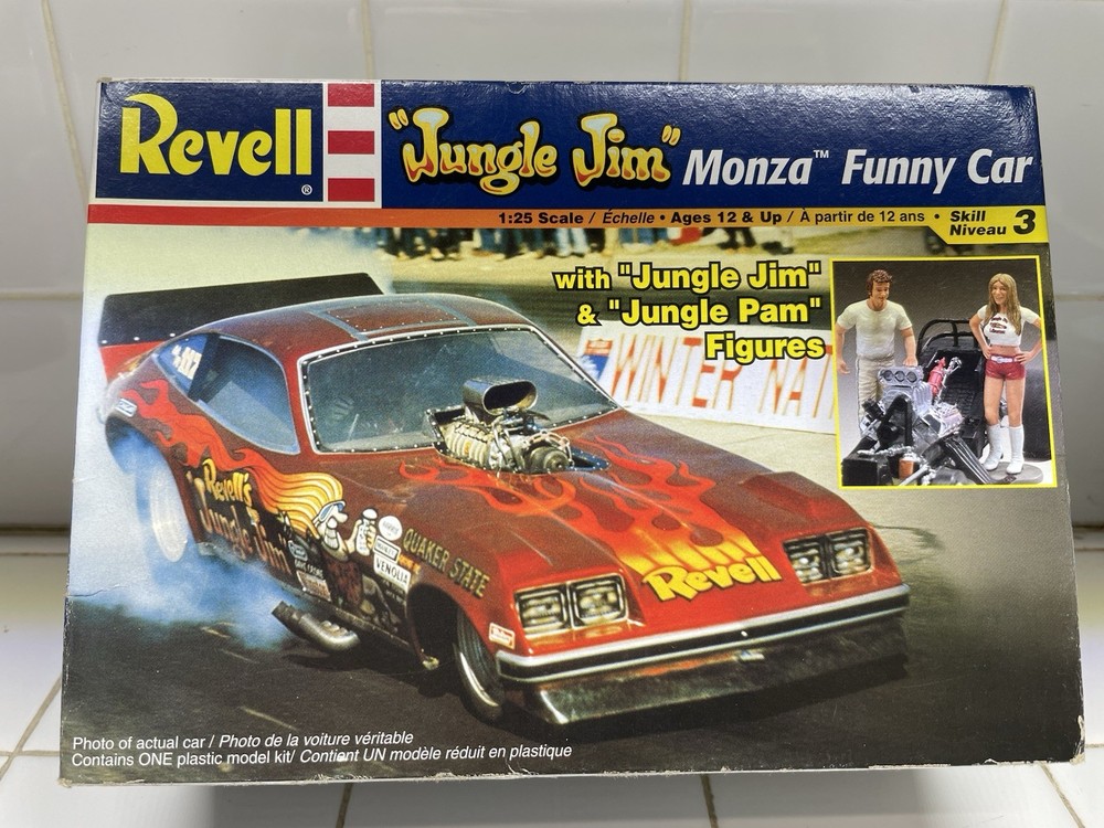 Revell Jungle Jim” Monza Funny Car model kit 85-7689 “Parts Only”