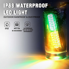 8PCS LED Strobe Lights Kit12V Sync Feature Green Amber 12LED Emergency Hazard Wa