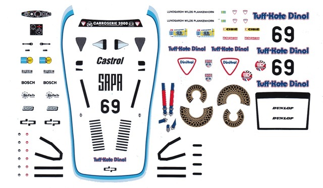 #69 SAPA POrsche 935 K3 Le Mans 1981 1/24th – 1/25th Scale Decals