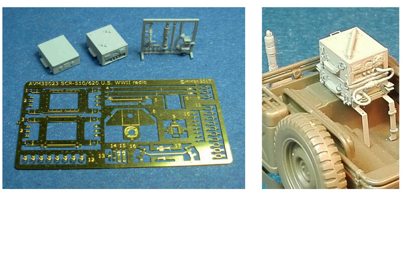 Minor 1/35 WWII US Jeep SCR-510/610 Radio set (3D printed resin & PE sheet)