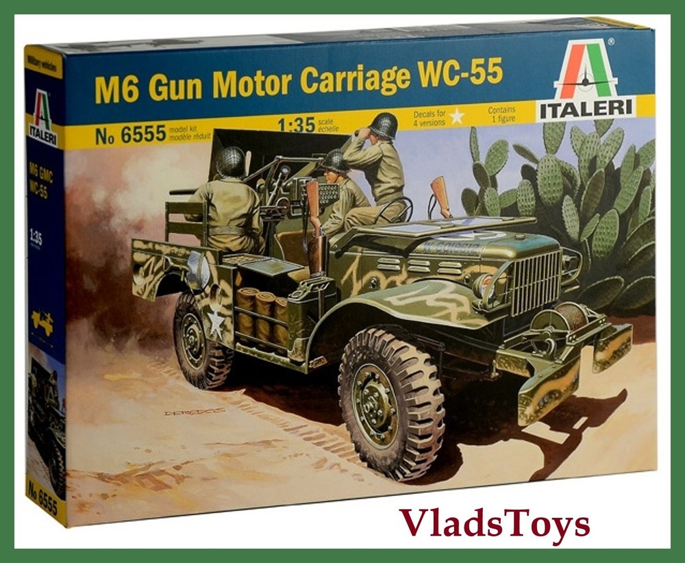 Italeri Plastic Model kit 1/35 Scale M6 GUN MOTOR CARRIAGE WC-55 #6555