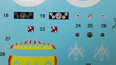 32 1932 Ford 1/25 waterslide decal sheet Custom devil flames pinstripe Hot Rod