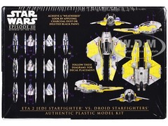SKILL 2 MODEL KIT ETA 2 JEDI & DROID STARFIGHTERS SET STAR WARS 1/48 AMT AMT1436