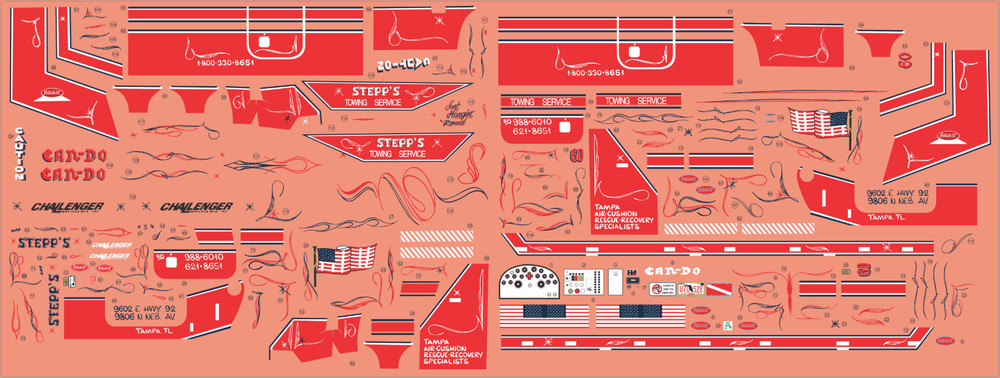 Revell 7541 Peterbilt “Can-Do” Wrecker Waterslide Decal Set – Red – Multi Scale