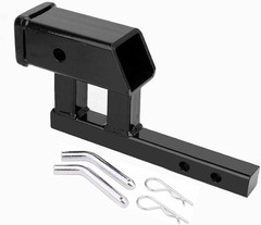 1.25″ to 2″ Hitch Adapter Solid Shank, 4″ Rise/Drop, 1.25″ Extension with 2 Sets