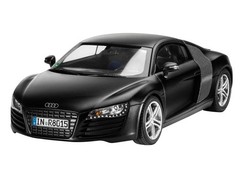 German Level 1/24 Audi R8 Matte Black 07057 Plastic Model