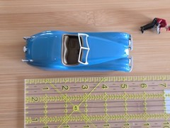 Vtg. Built 1/32 Gowland & Gowland 1953 Jaguar XK120 Sports Car Model Kit Blue