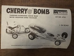 Vintage Monogram Cherry Bomb 1/24 Model Kit #6761 Show Rod Chopper Trailer