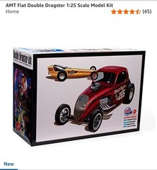 SKILL 2 MODEL KIT FIAT DOUBLE DRAGSTER 2 KITS SET 1/25 SCALE BY AMT AMT1380