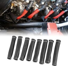 Wsays 8PCS 2000° Spark Plug Wire Boots Protector Sleeve Heat Shield Cover