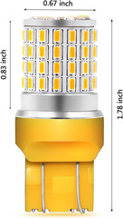 7443 Amber LED Turn Signal Light Bulbs, Super Bright 3014 72-SMD T20 7440 7444 L