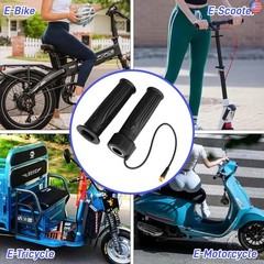 Full Twist Throttle Grip for Electric Bike 12V–72V, 3-Pin Waterproof Universal E