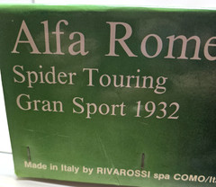 Pocher Alfa Romeo Spider Touring Gran Sport 1932 1:8 Scale Model Kit Incomplete