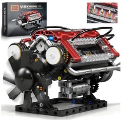 Motorized V8 Engine Model Kit – Realistic Simulation, 588Pcs