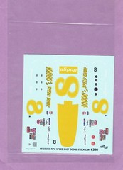 1/25 POWERSLIDE #8 DALE EARNHARDT 10000 RPM DODGE CHARGER NASCAR DECAL