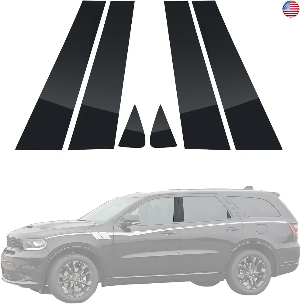 Door Window Trim for Dodge Durango 2011-2020, Glossy Black Window Pillar Post