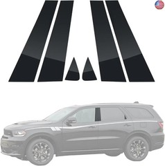 Door Window Trim for Dodge Durango 2011-2020, Glossy Black Window Pillar Post