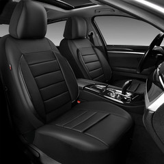 Faux Leather Car Seat Covers Front Seats Only, 3D Foam Support Car Seat Covers,