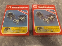 Vintage Whitman Nuts & Bolts Metal Sculpture Antique Cars Kit- Lot Of 2