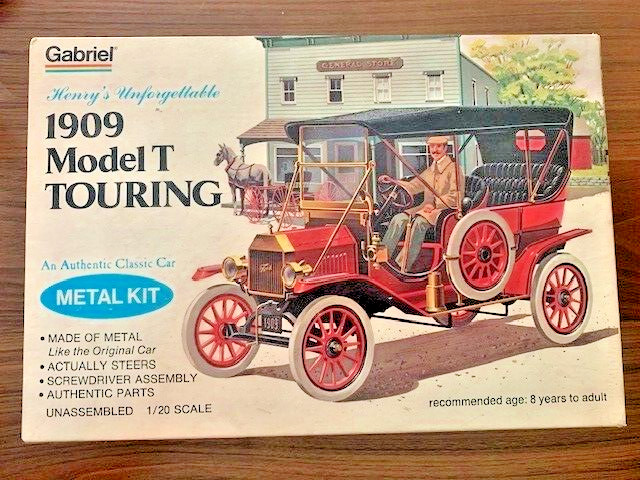 Vintage Gabriel 1:20 “Henry’s Unforgettable” 1909 Model T Touring Metal Auto Kit
