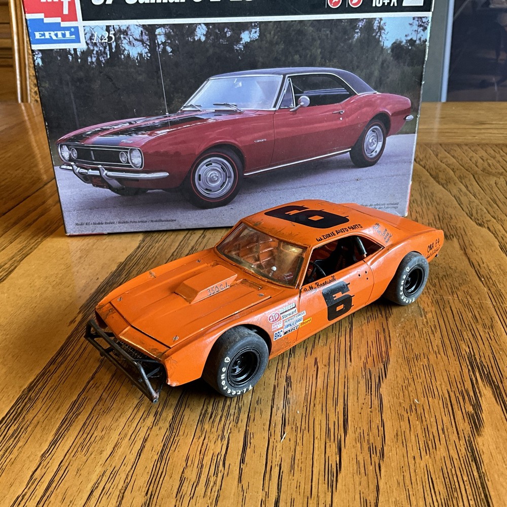Built Model Car, 1967 Chevy Camaro Vintage Style short track Race Car, 1/25