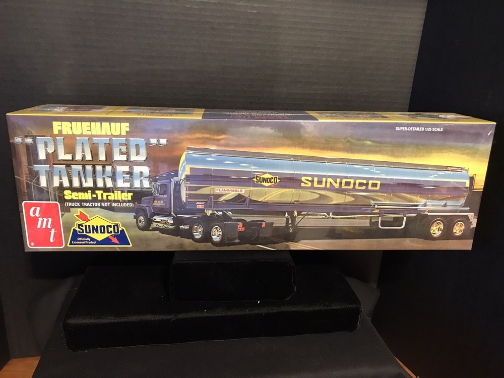 AMT 1239/06 SUNOCO FRUEHAUF PLATED TANKER SEMI-TRAILER MODEL KIT-NIB-1/25 SCALE