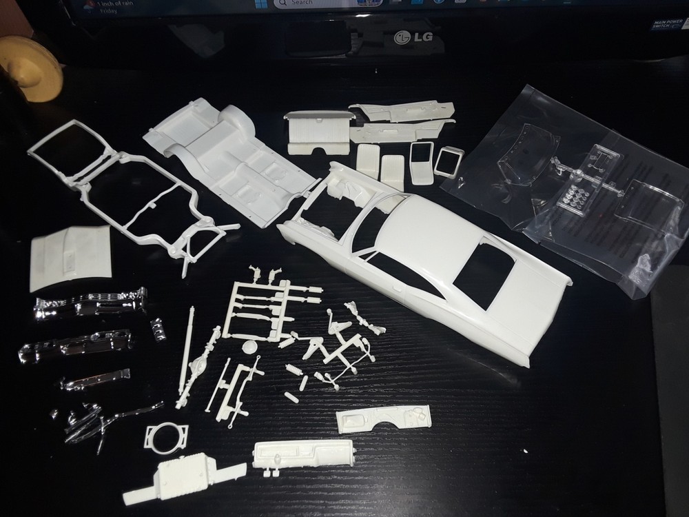 1/25 scale Model car parts AMT 67 Impala SS body chassis interior