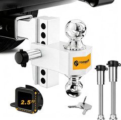 Adjustable Trailer Hitch, Drop Hitch, Tow Hitch Fits 2.5-inch Receiver, 6-inch D
