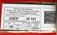Aber 1/35 PE 35-101 Vol. 2 Set Sd.Kfz. 139 German MARDER III for TAMIYA kit -SIP